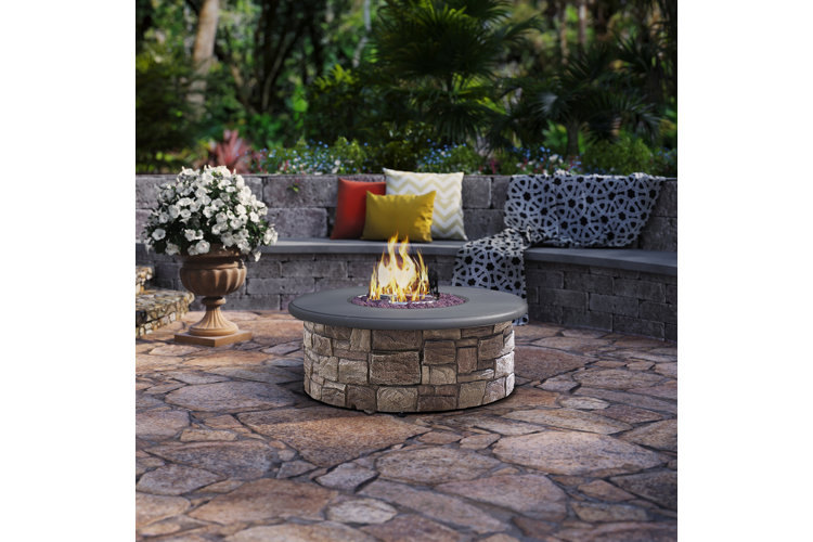 Wayfair patio set cheap with fire pit